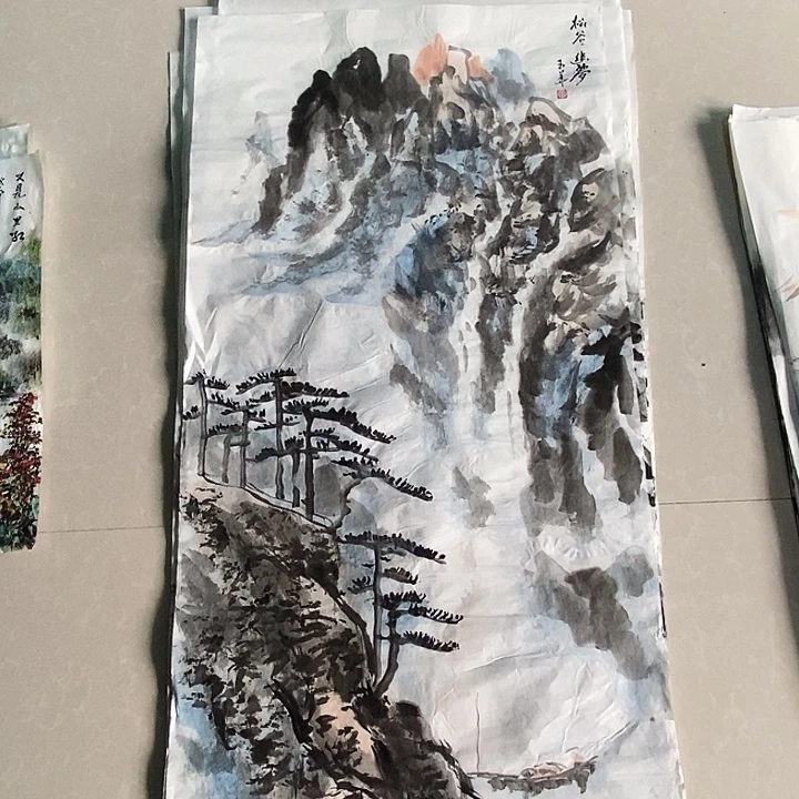国画三尺山水作品