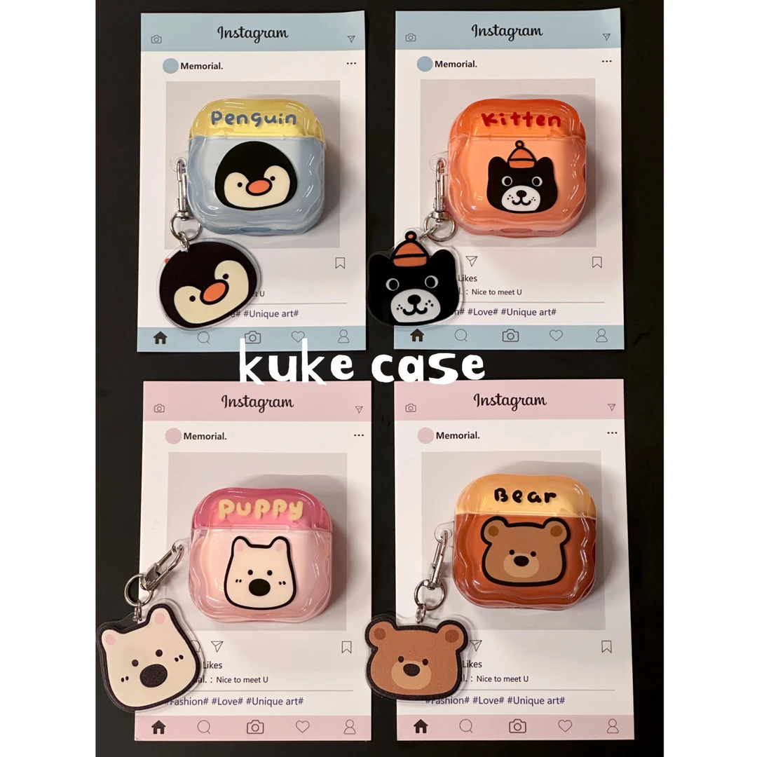 【苹果耳机保护套】ins可爱趣味动物亚克力耳机壳airpods3/4代