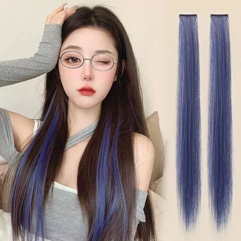 真发假发片假发片自然渐变挂耳染长直髪头饰贴片头顶补发垫髪片女