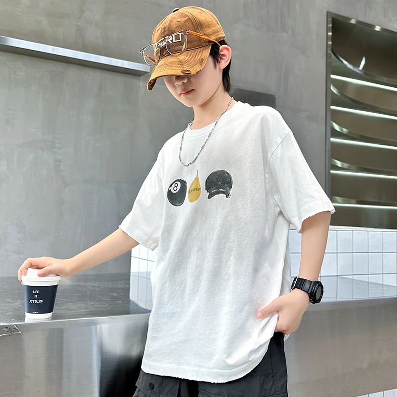 童装儿童夏季短袖T恤2025新款中大童男童夏装韩版洋气百搭衣服潮