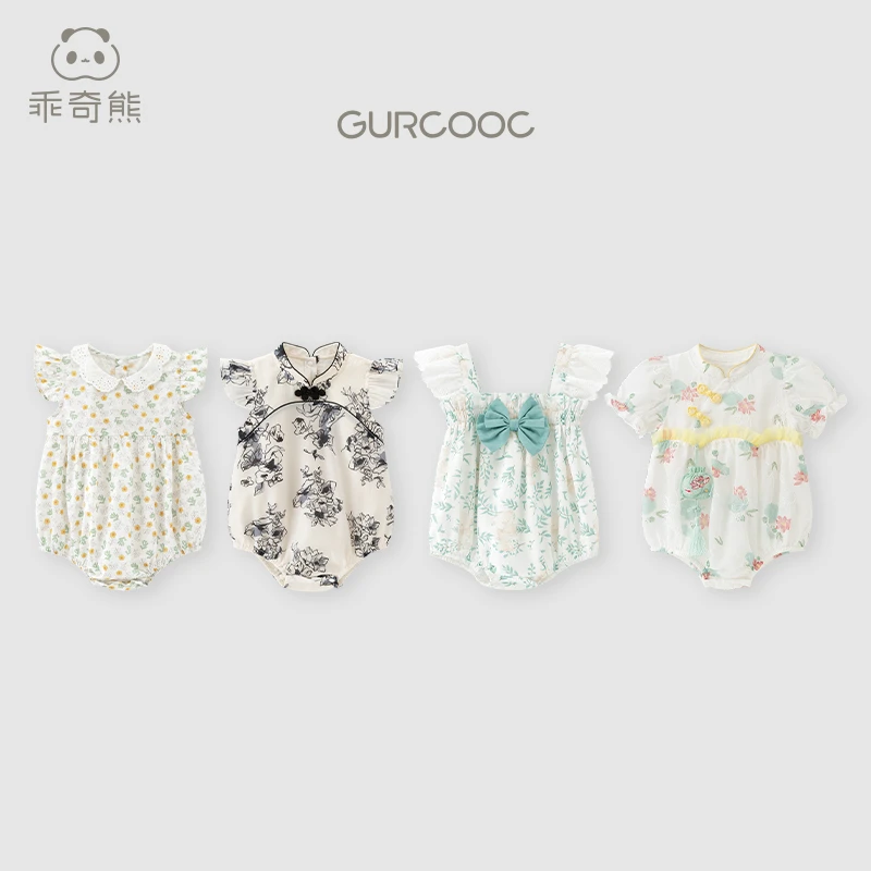 【断码国风女宝包屁衣】 婴儿中式包屁衣碎花洋气薄款夏季连体衣