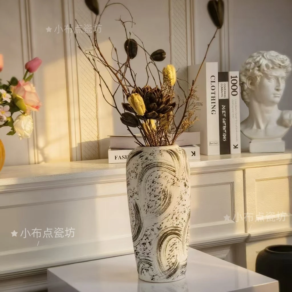 新中式水墨风格萝卜手绘花瓶摆件简约家居书房客厅插花水培摆件