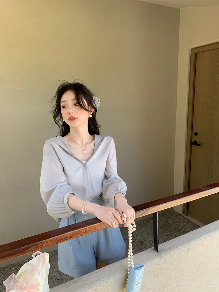 花栗鼠小姐 sweet 轻氧套组 天丝外套/短裤小个子休闲套装女夏装