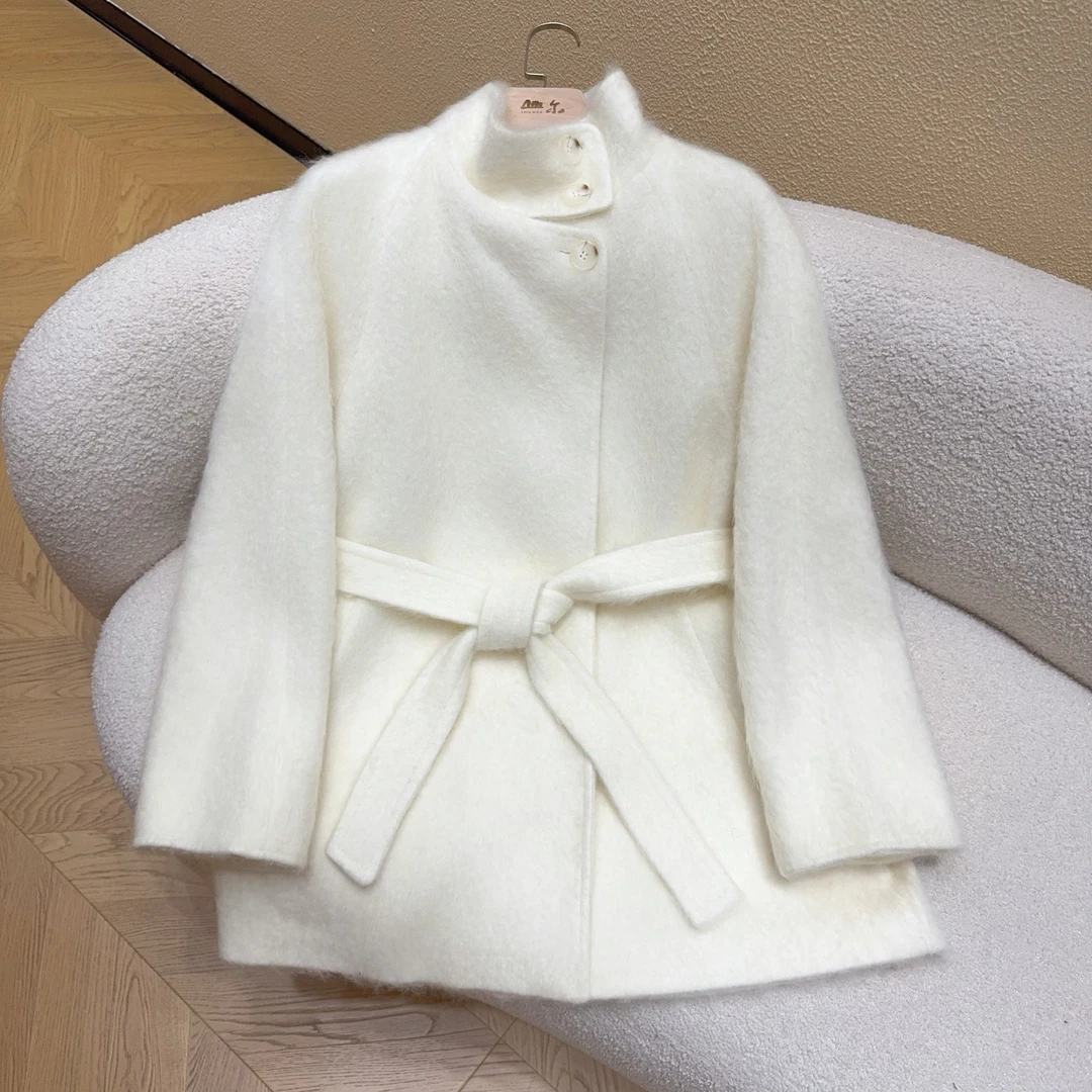 山.尔【绒糯】100山羊绒拉绒保暖冬款大衣外套