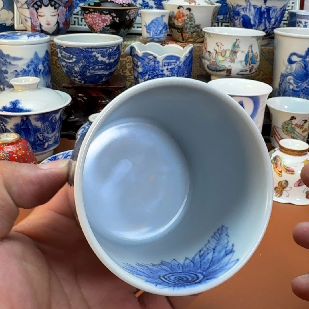 用***5杯子陶景德镇全手工手绘陶瓷