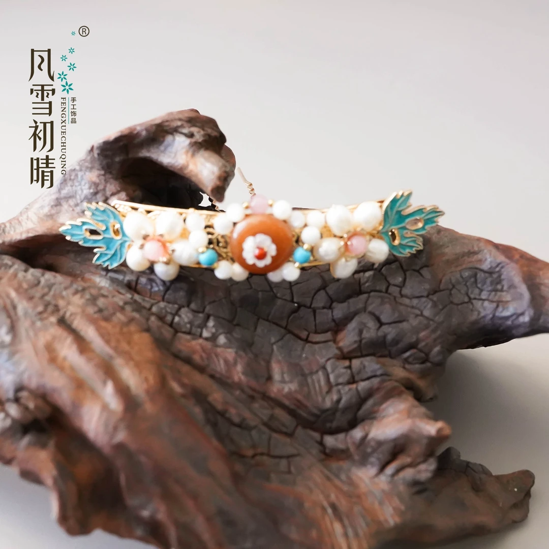 风雪初晴十里发冠【堇宝】国风簪子手工复古古风发簪百搭古典民族风