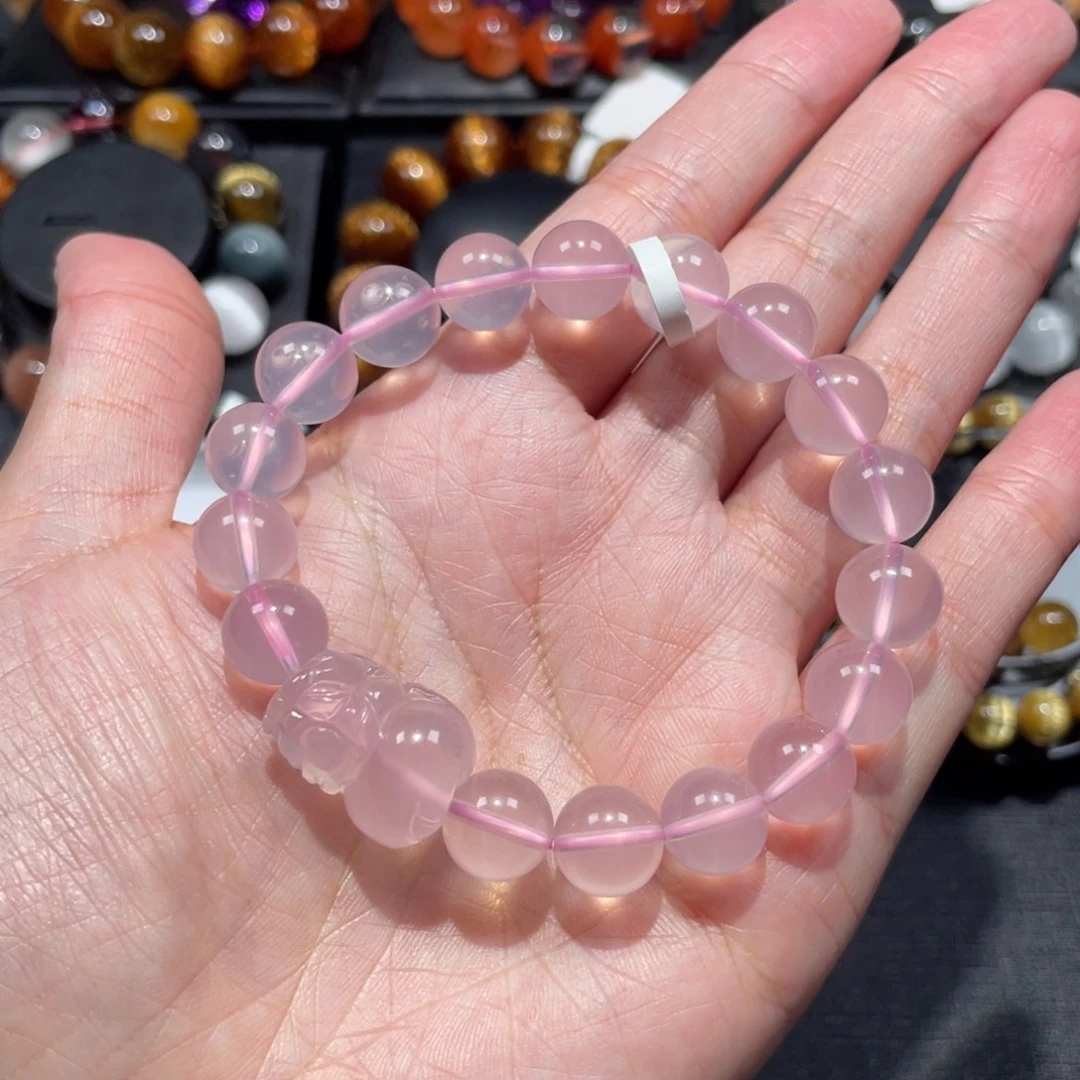 未镶嵌水晶手链粉水晶10mm