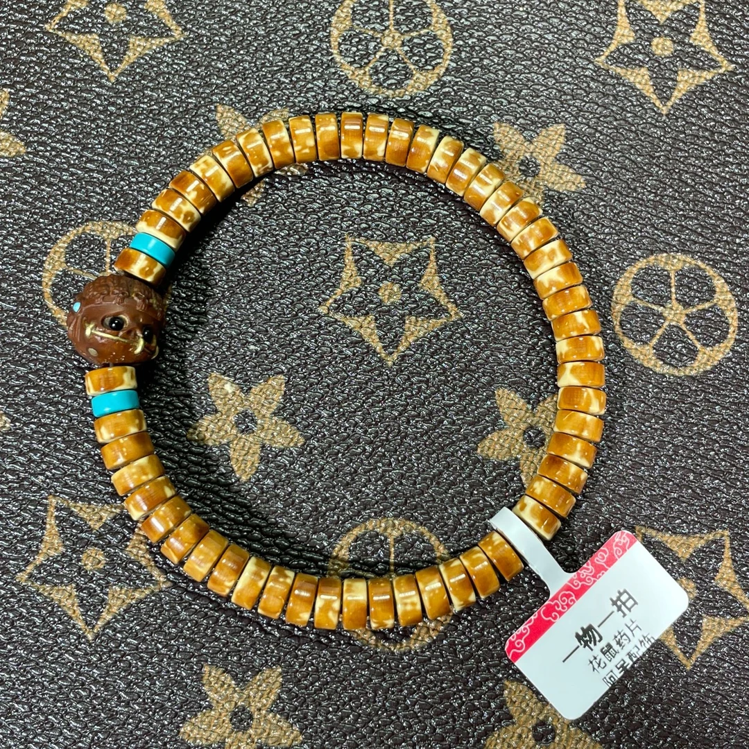 精品紫金鼠 花鼠药片 阿呆配饰 7mm左右单圈手串