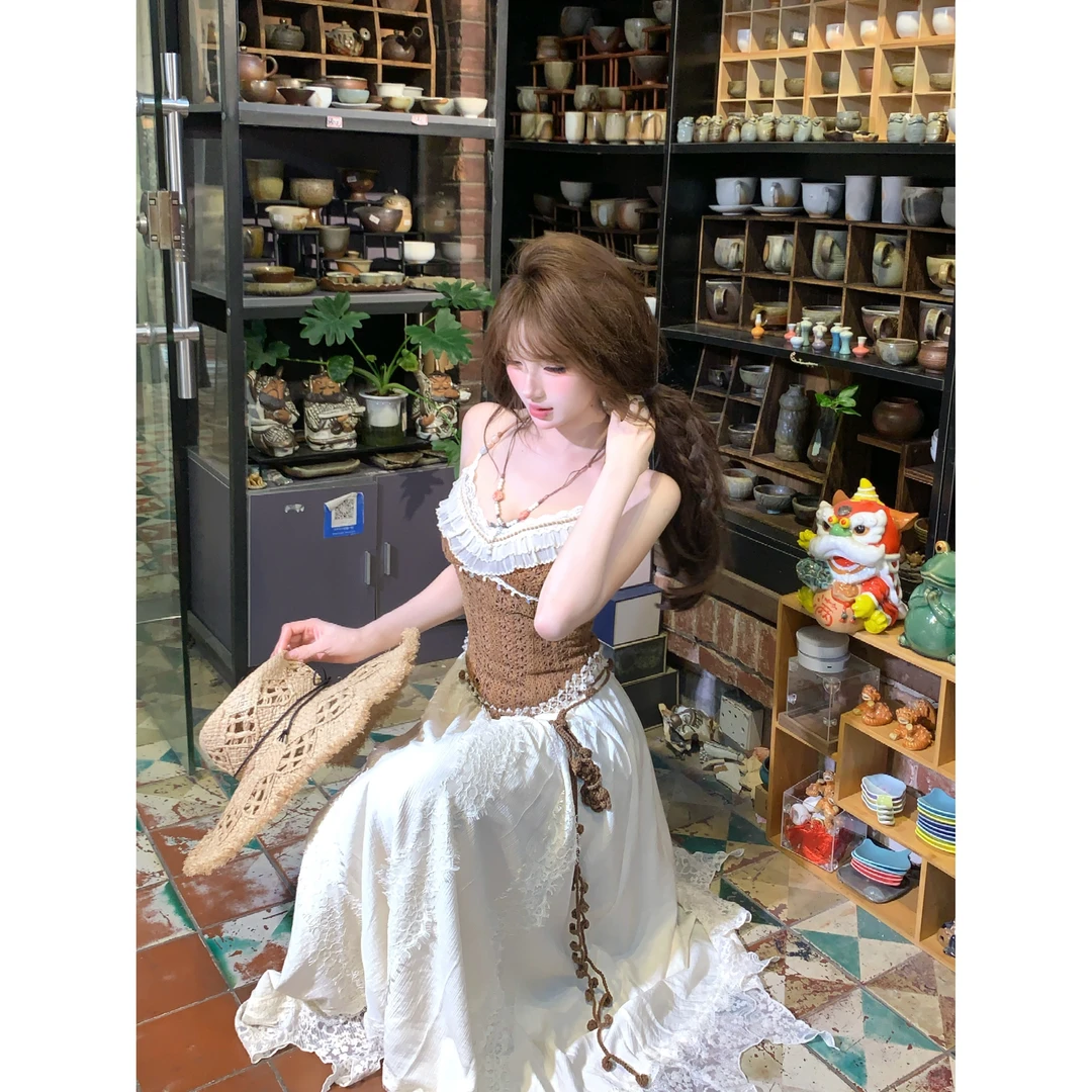 瑞茜·威瑟斯 夏日部落 波西米亚风沙漠小众设计上衣长裙 R5738-1Z