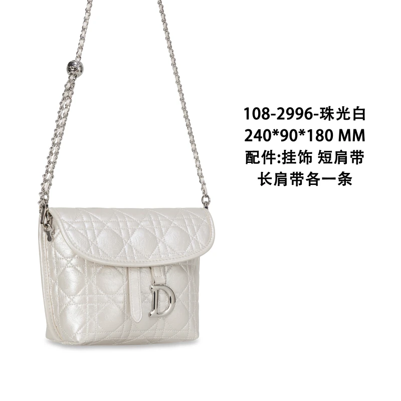 【佐伊甄选】GQ-2996-珠光白轻奢女士经典小众斜跨包包单肩通勤
