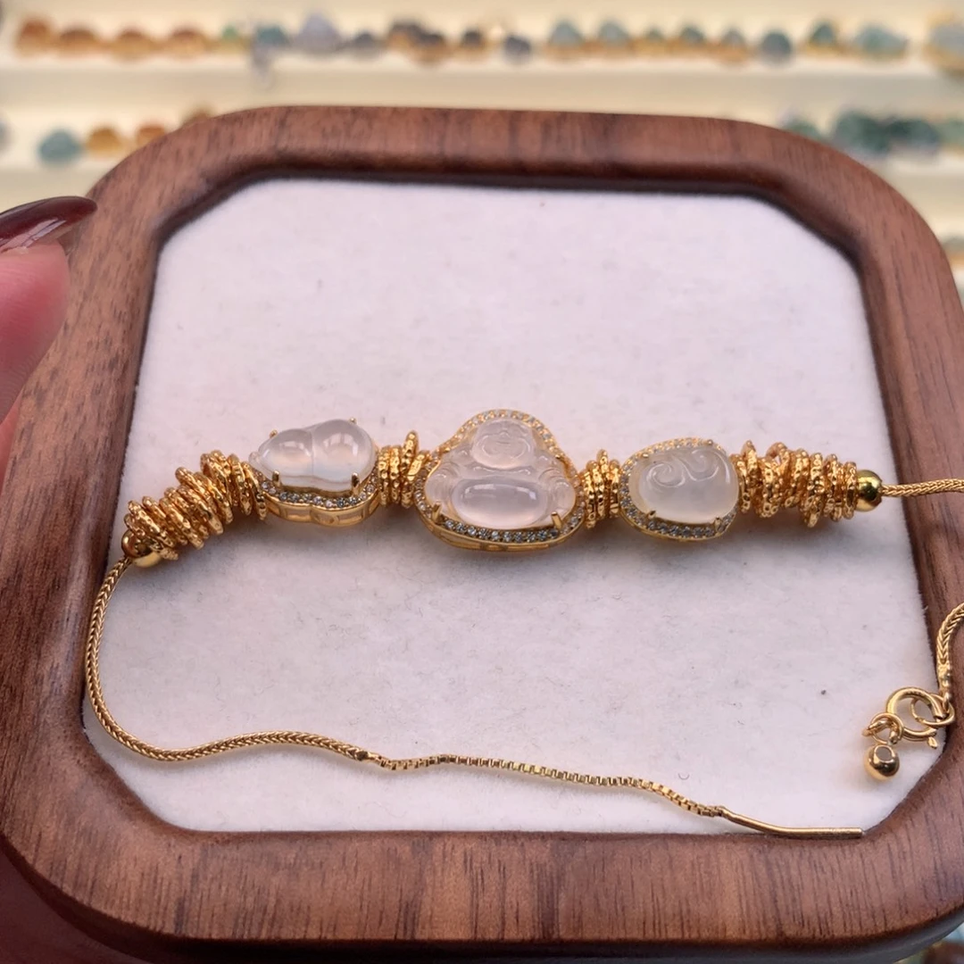 翡翠银S925镶嵌颈饰手链