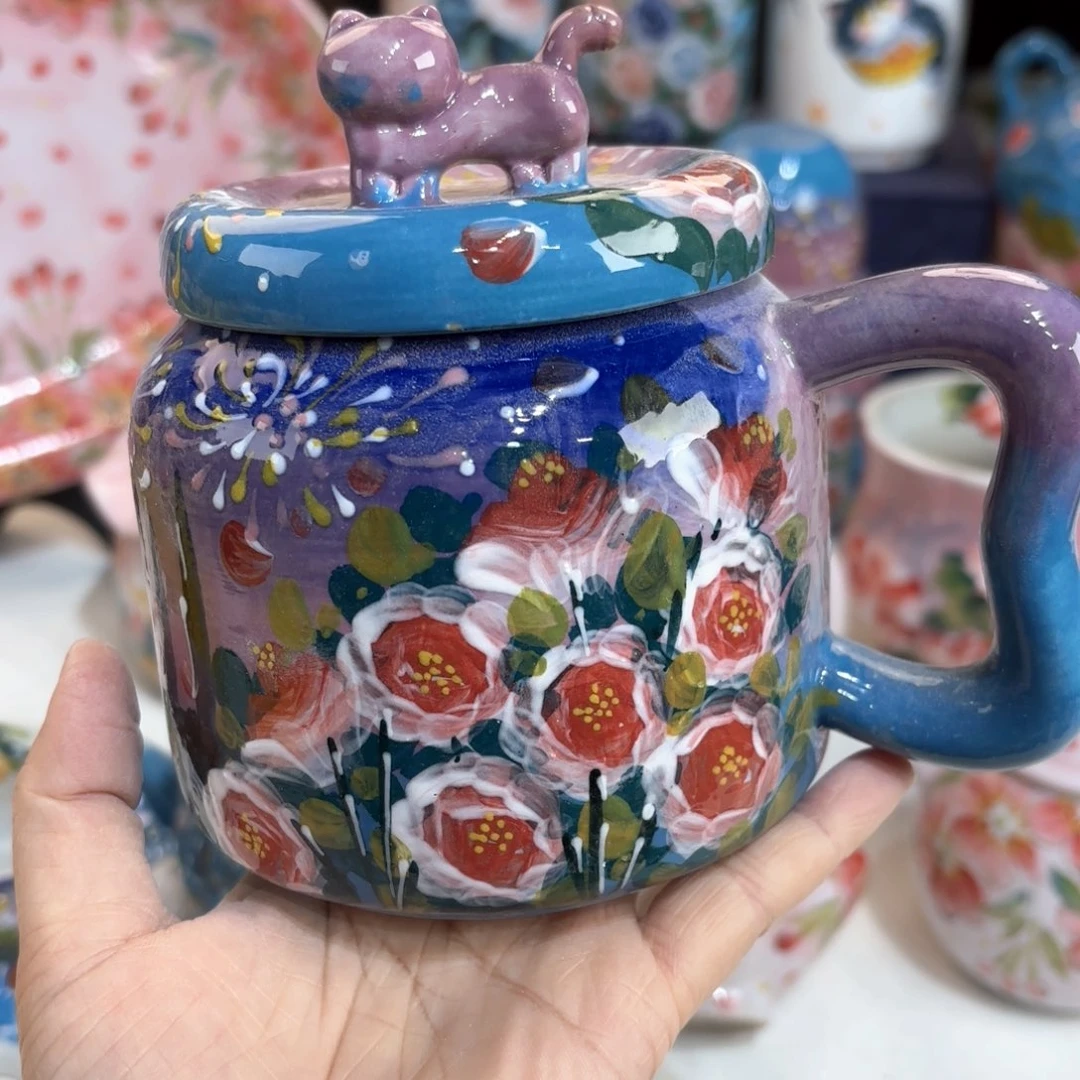 景德镇手绘高温釉下彩陶瓷茶具