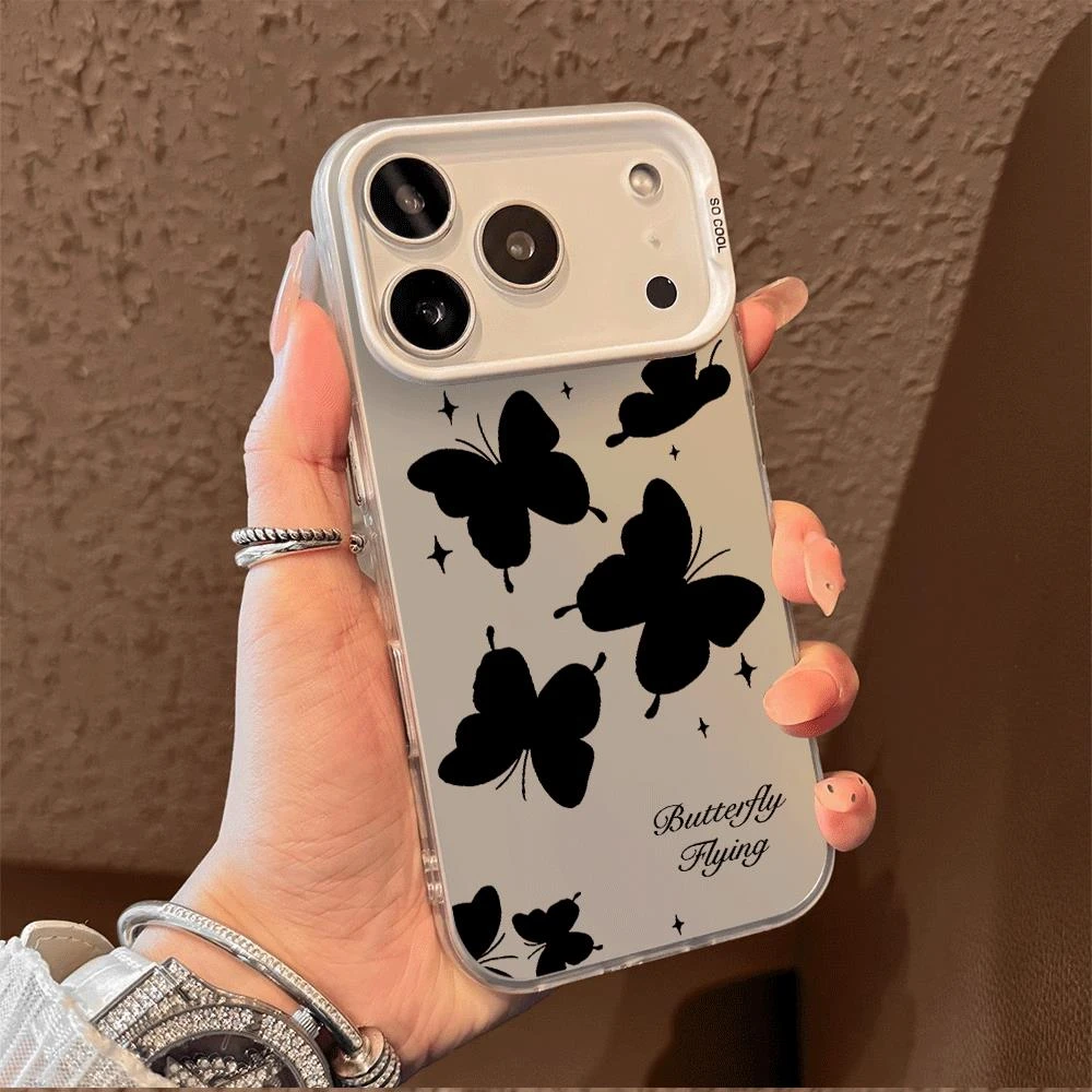新款蝴蝶适用17Pro手机壳彩银壳iPhoneAir16/15/14/13/12