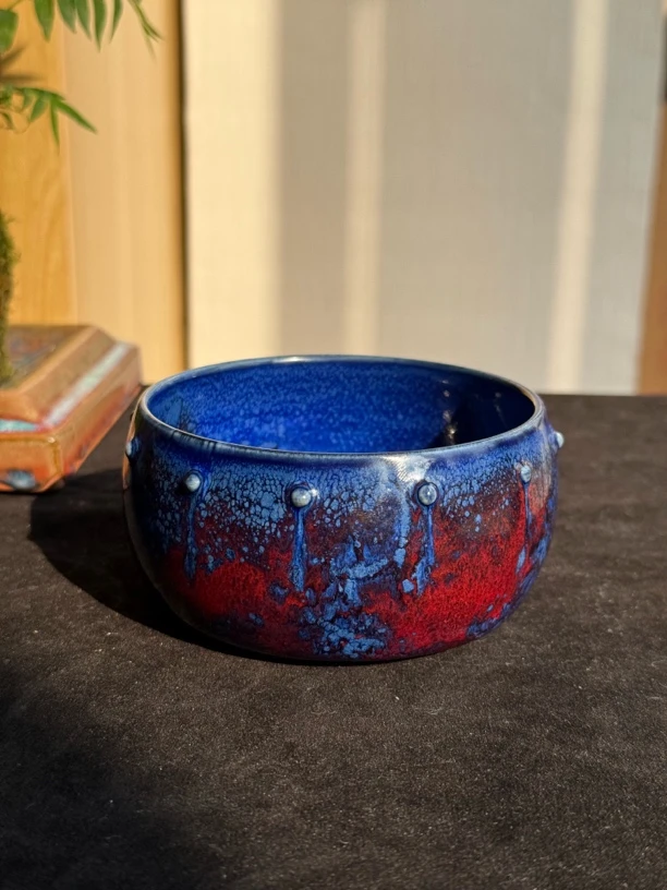 苗占军老师精品手工鼓钉杯 超大容量 手签款