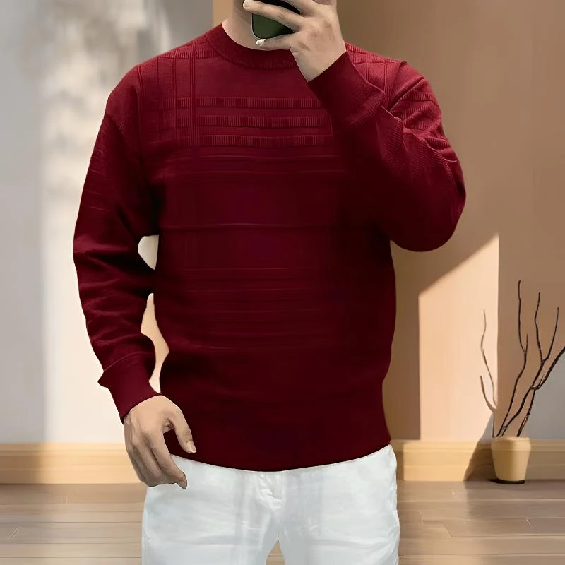 男士秋冬新款含羊毛舒适亲肤针织毛衣休闲百搭高级感简约打底7891