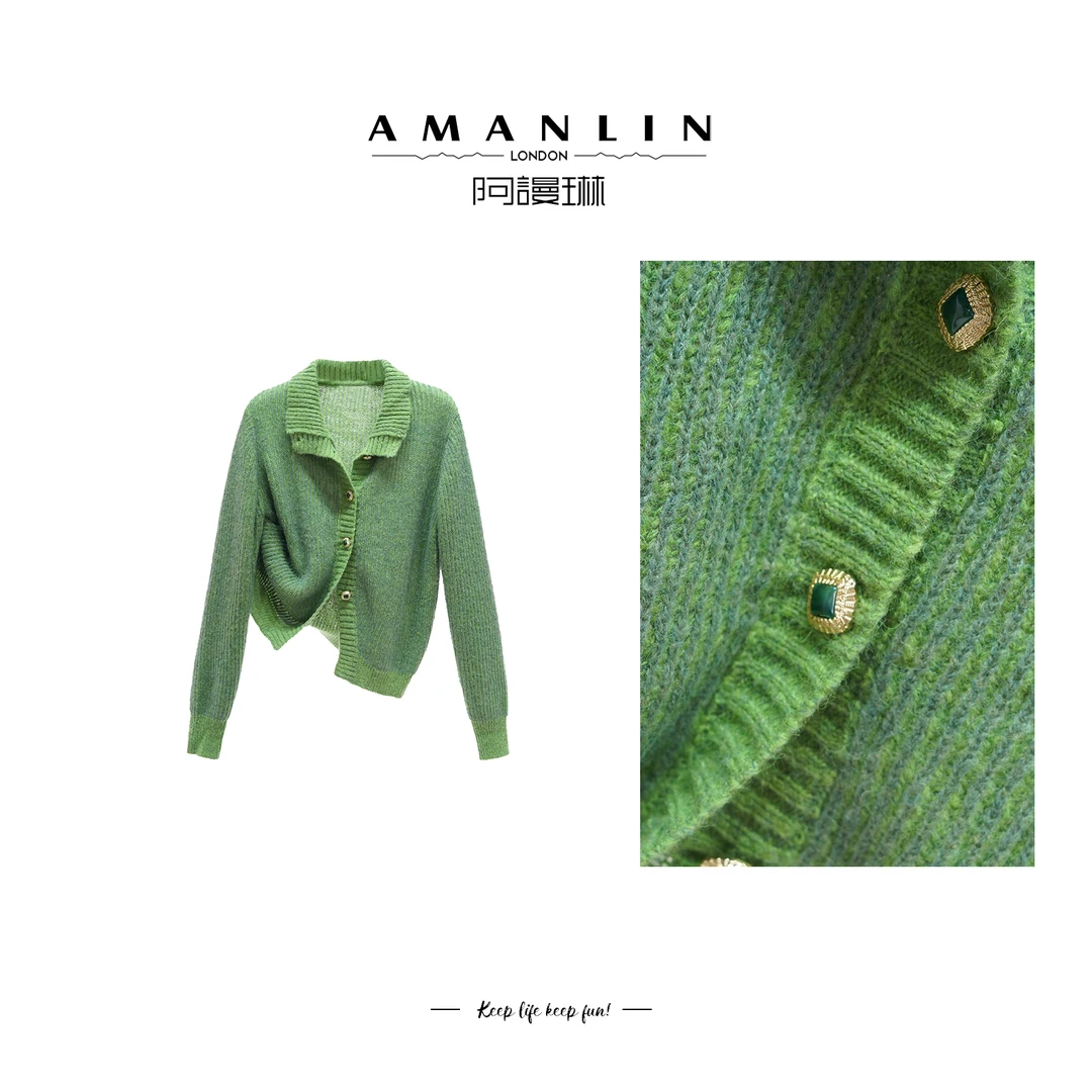 法式显瘦针织时尚气质洋气上衣设计感百搭小众F593799