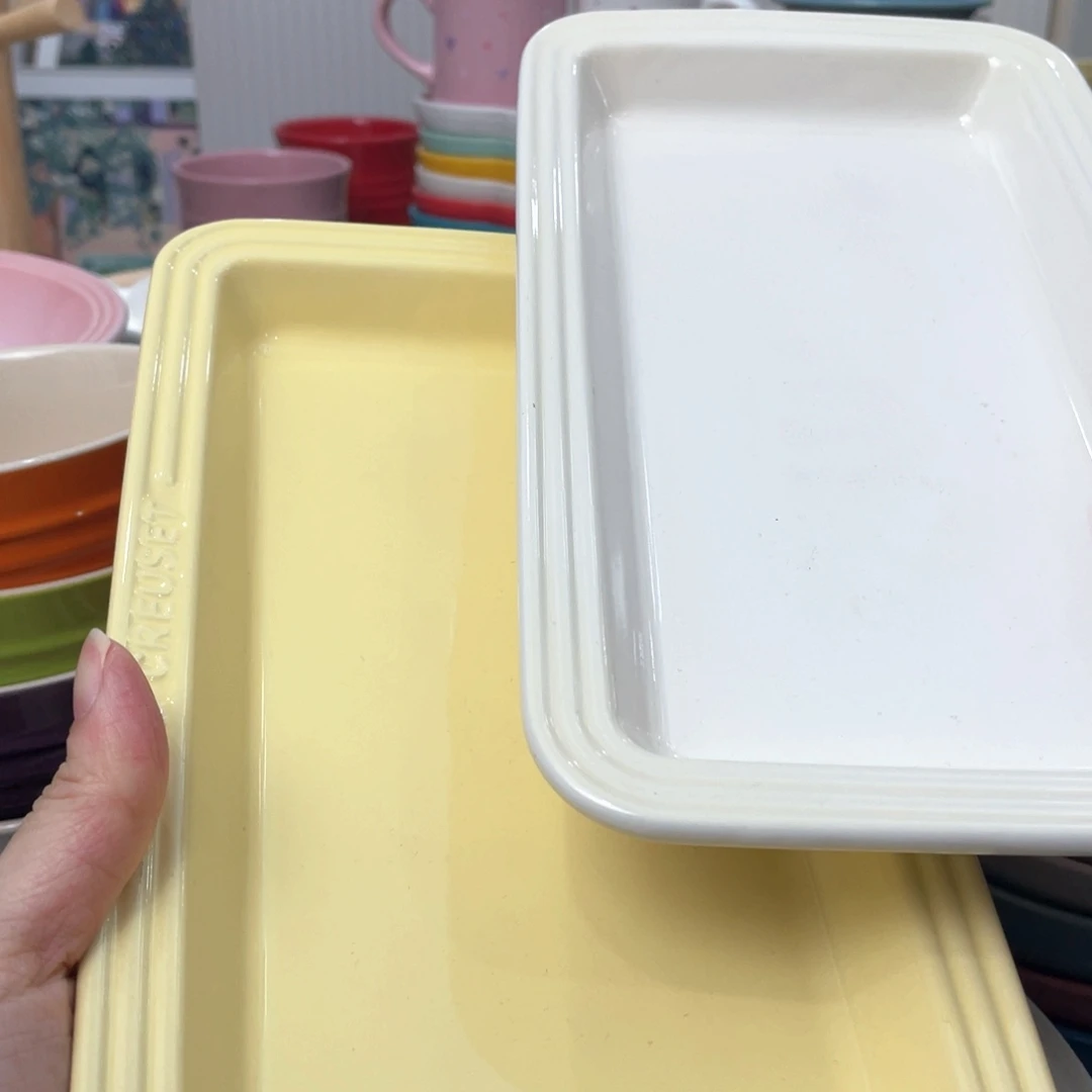 瓷片微瑕2个长方形鱼盘