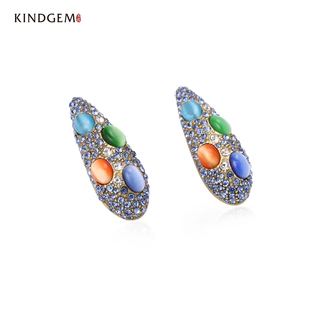 铜合金合成锆石耳饰 CS52XGLC-22131 个性新款轻奢气质时尚耳环