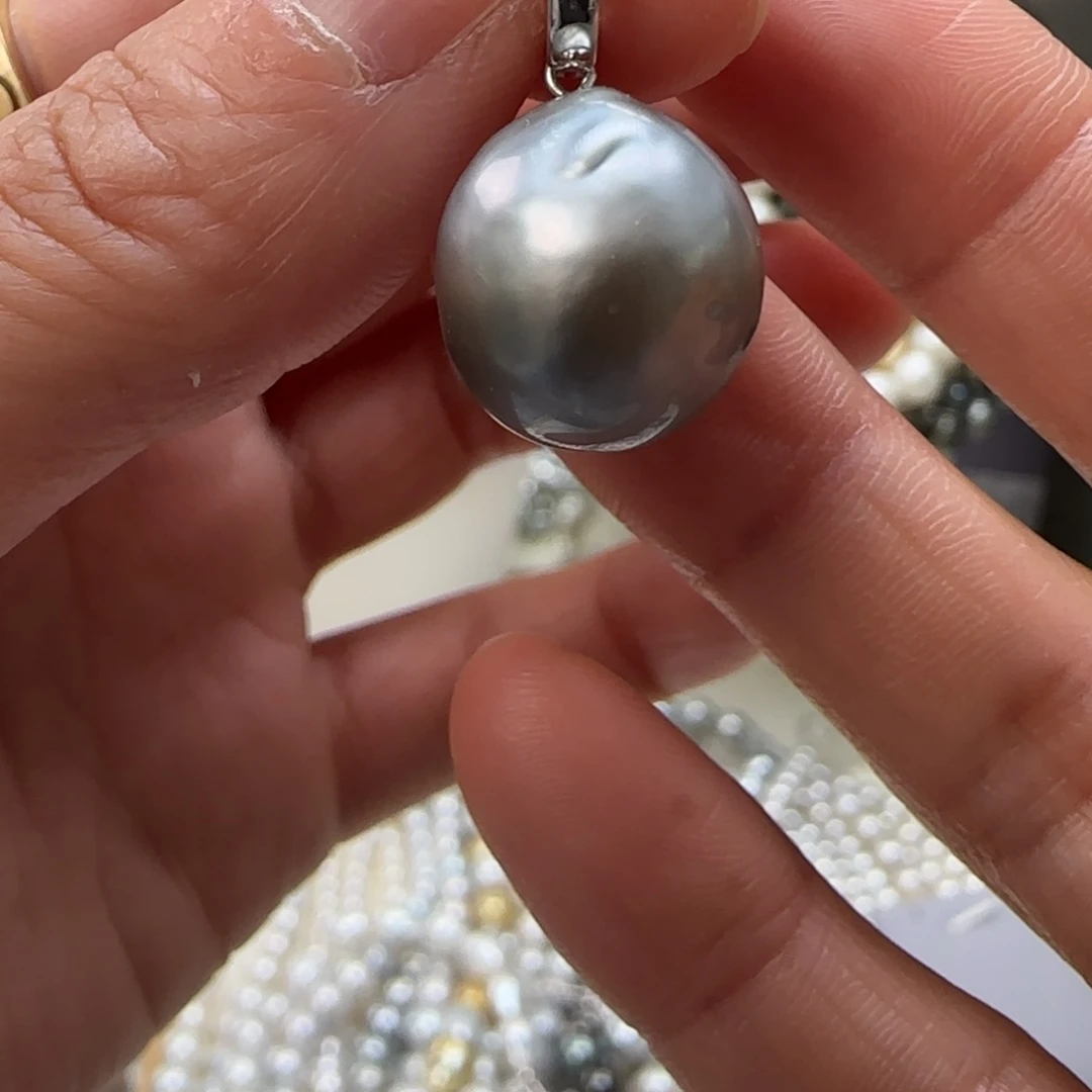 海水珍珠颈饰银S925镶嵌