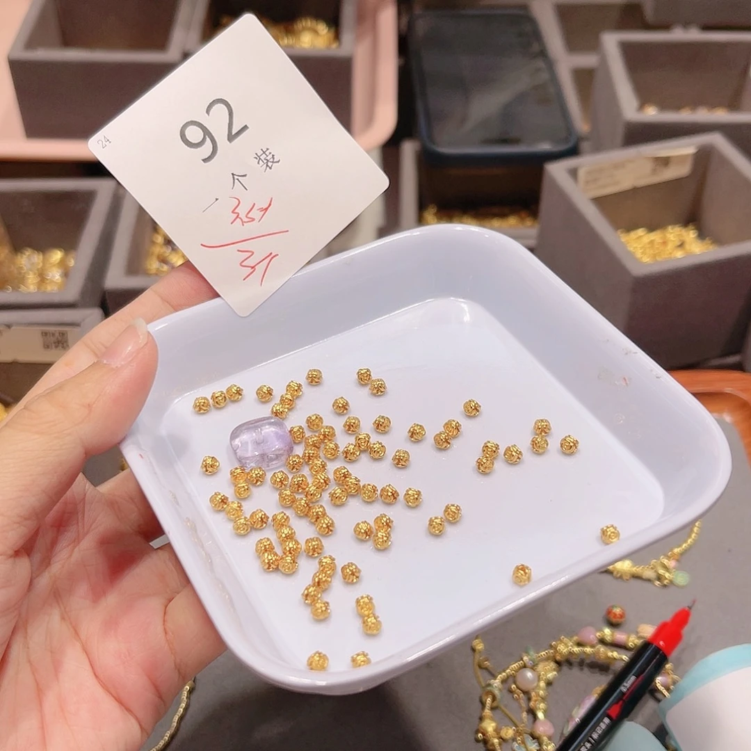 水晶珠宝半成品银S925镀金镶嵌92