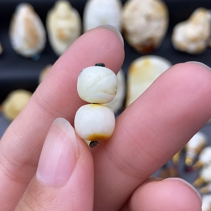 裸石琥珀未镶嵌9对珠b877