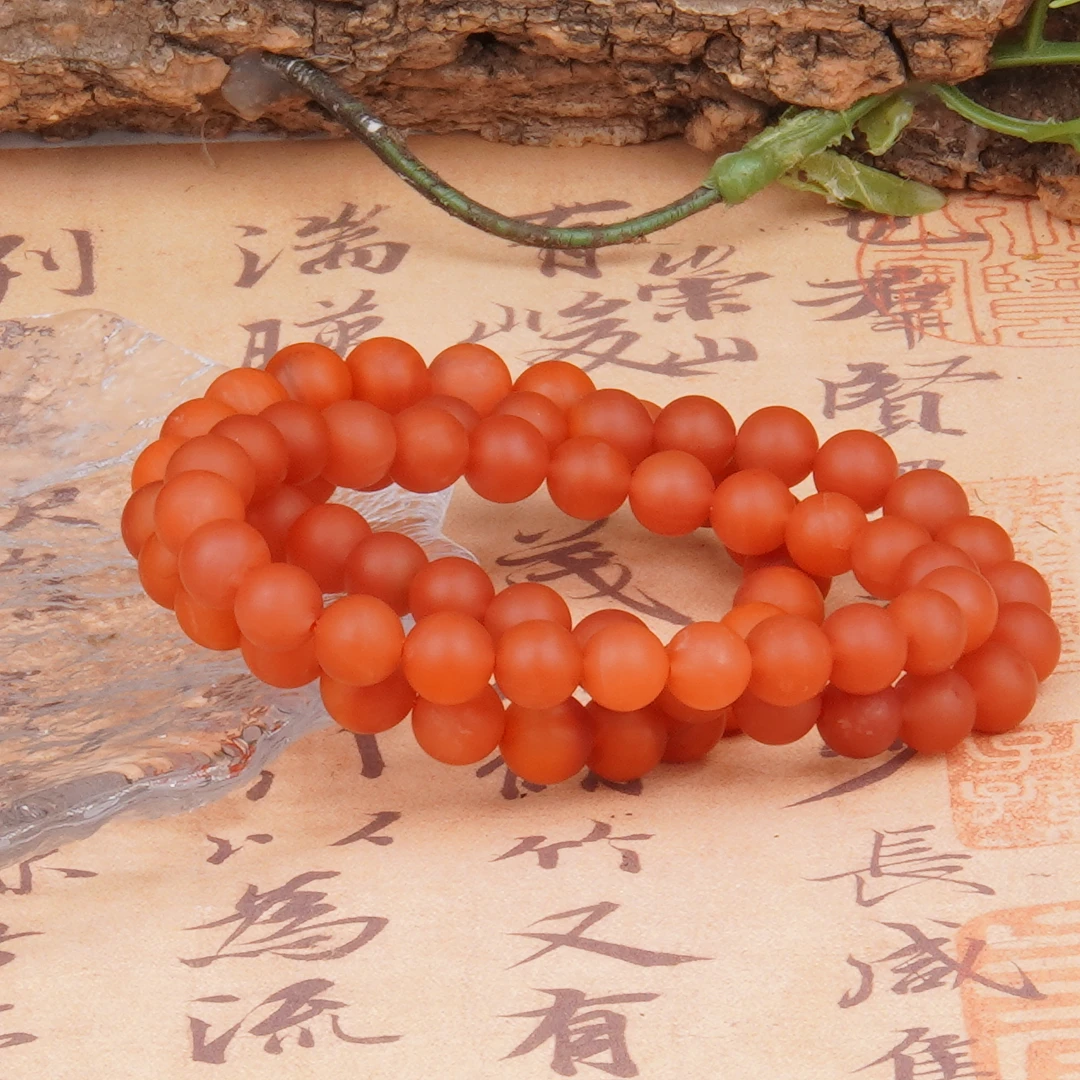 【书记甄选】天然磨砂南红单圈手链 多样式发一8mm XL467