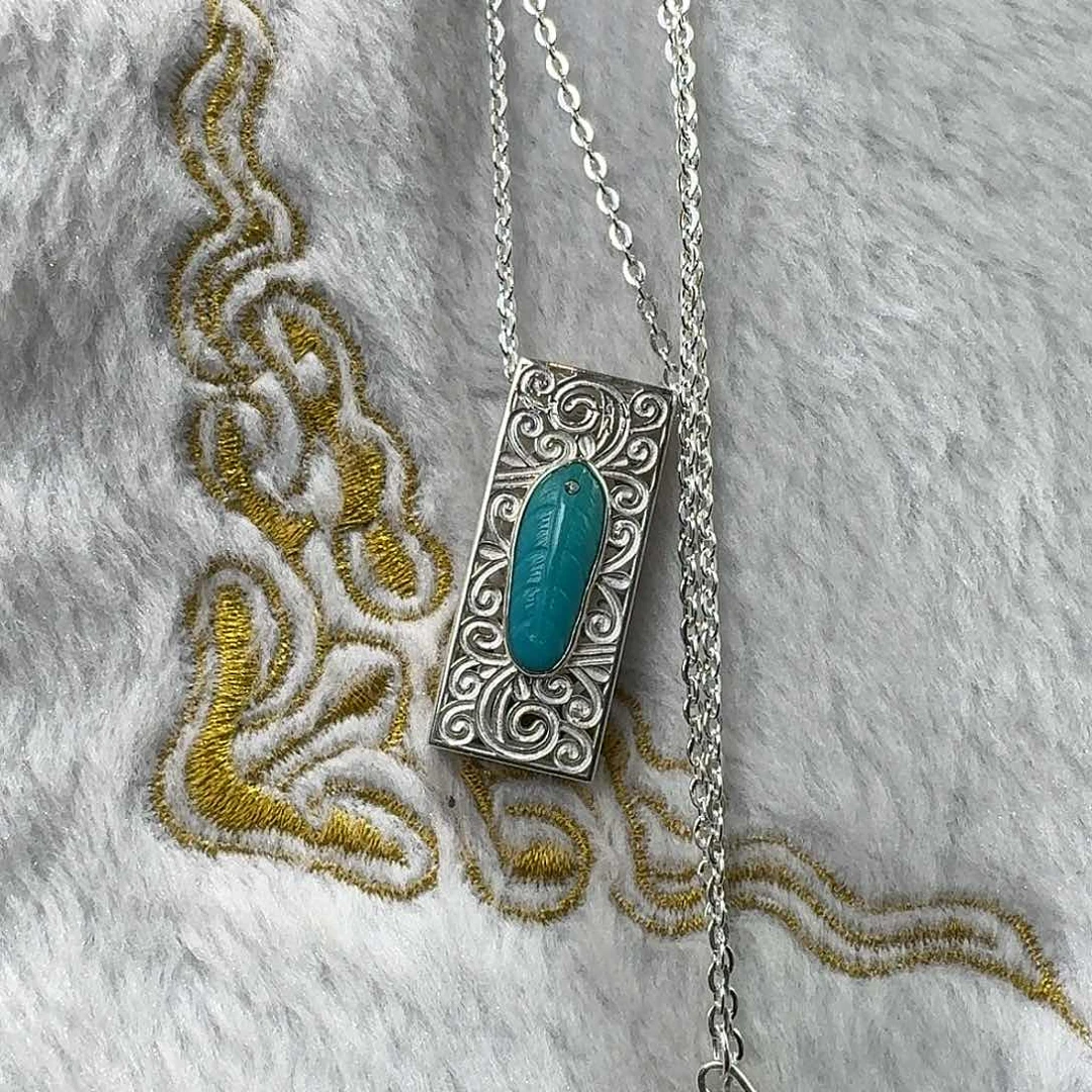 绿松石颈饰银S925镶嵌贝*