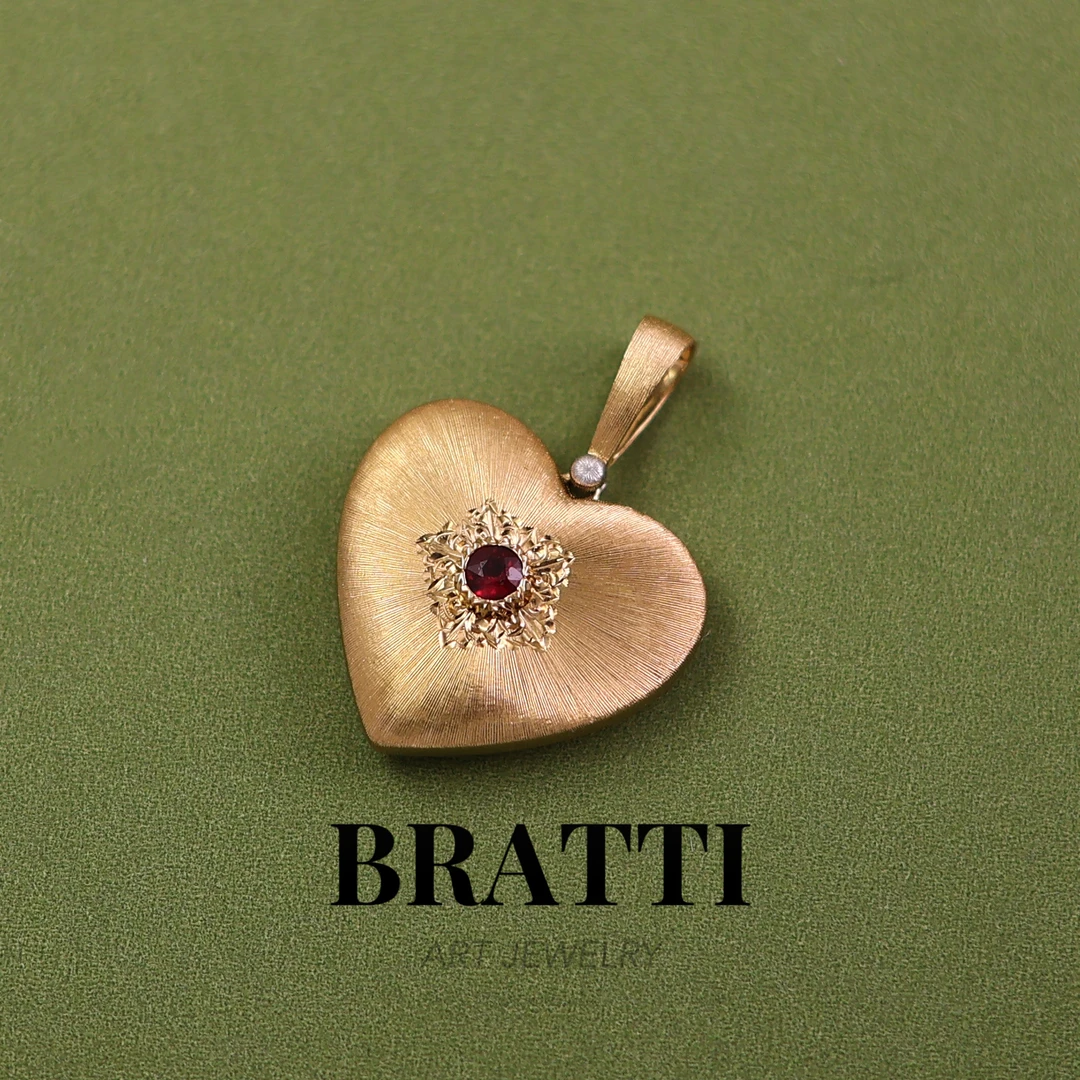 Bratti珠宝18K金红宝石吊坠(大号)-KD1003-金重已证书上为准