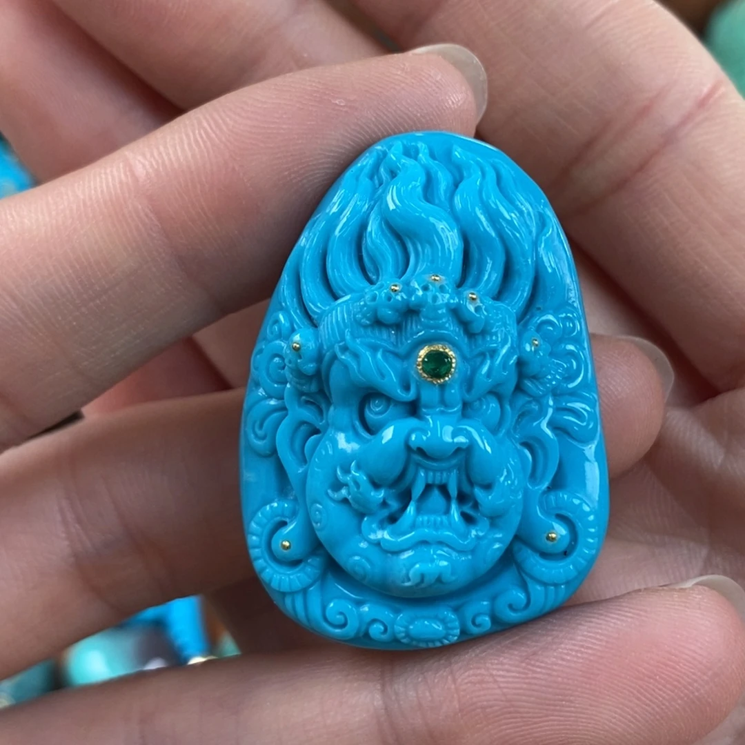 绿松石未镶嵌。暴力蓝大黑天