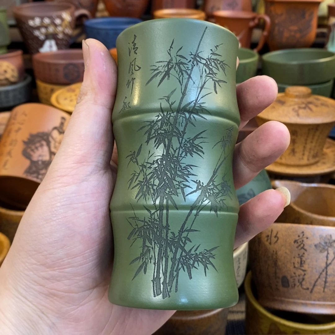 紫砂杯子宜兴全手工紫砂杯