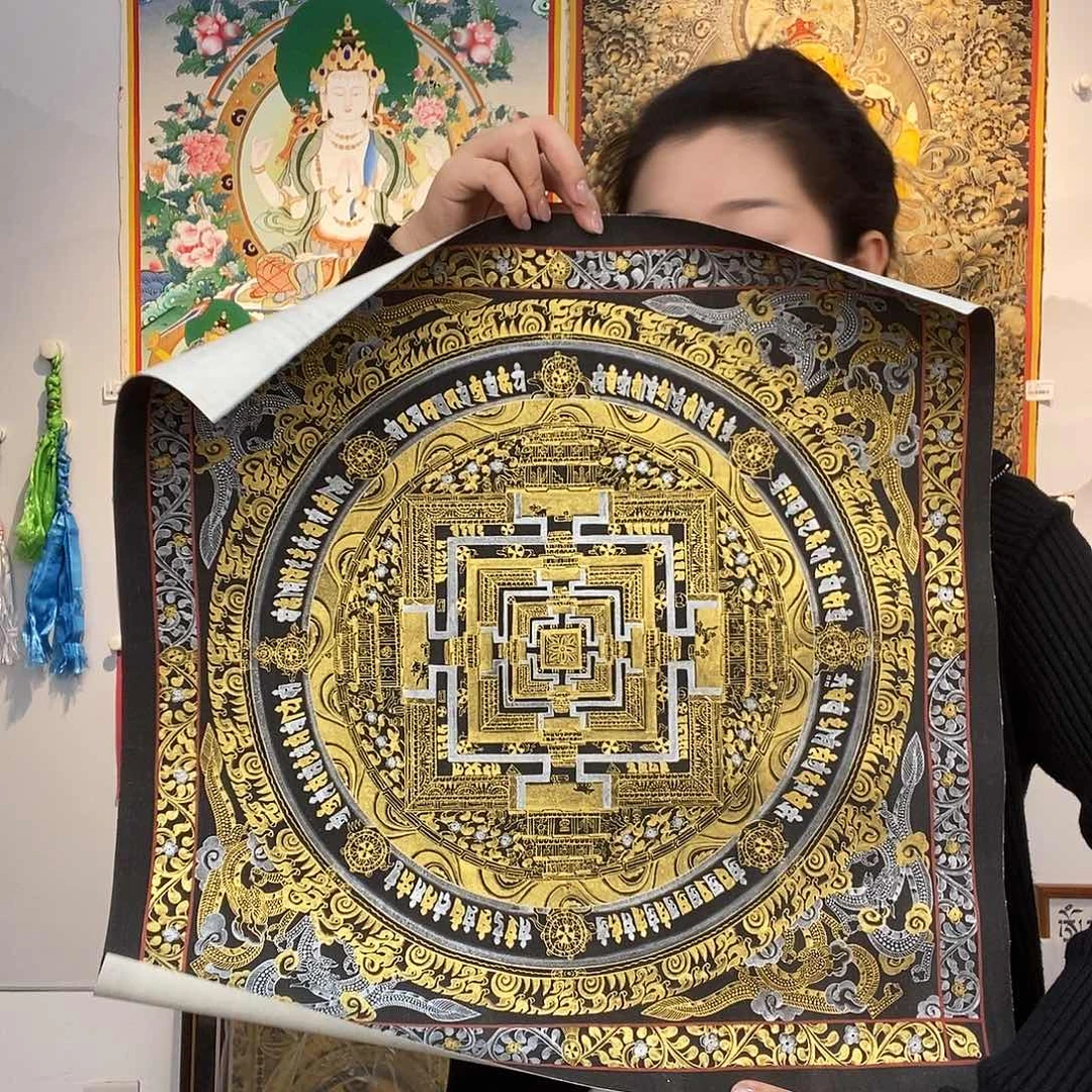卷轴画纯手绘唐卡坦诚50厘米左右
