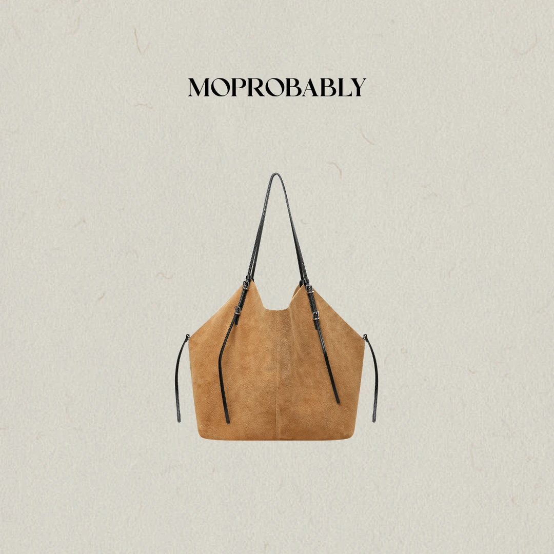 Moprobably李予诺 复古通勤时尚百搭头层牛皮托特包L5438001