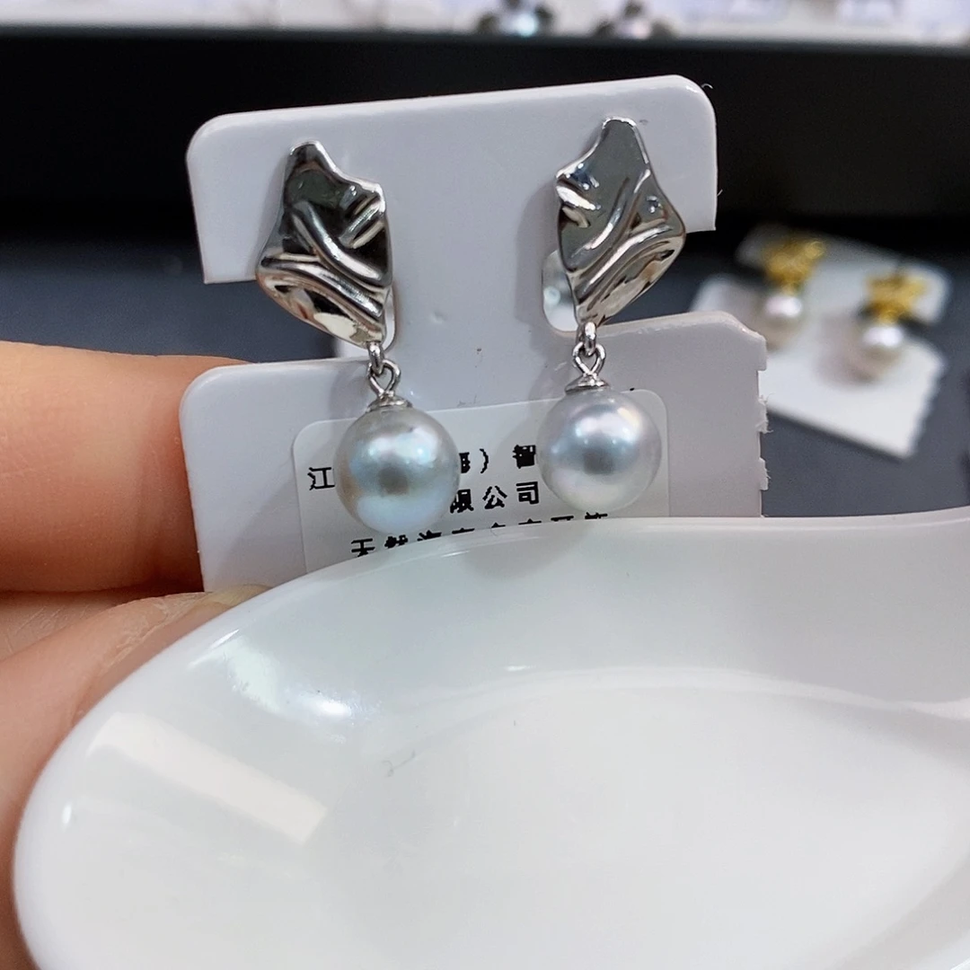 银S925镶嵌特价清库存真多麻正圆微瑕8+海水珍珠