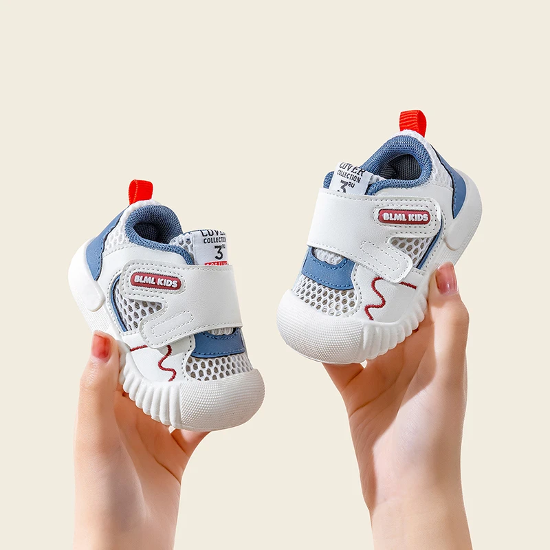 基诺辅2025夏季08-1-2岁男女童学步鞋网面透气宝宝防滑机能凉鞋子