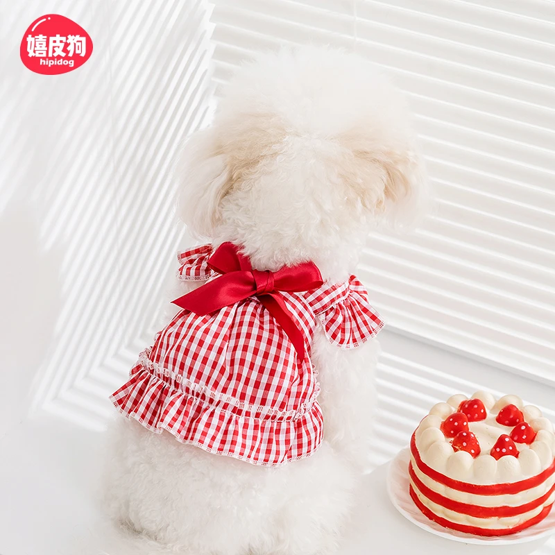 [达人]苏格兰公主吊带裙小型幼犬比熊博美连衣裙宠物衣服6137