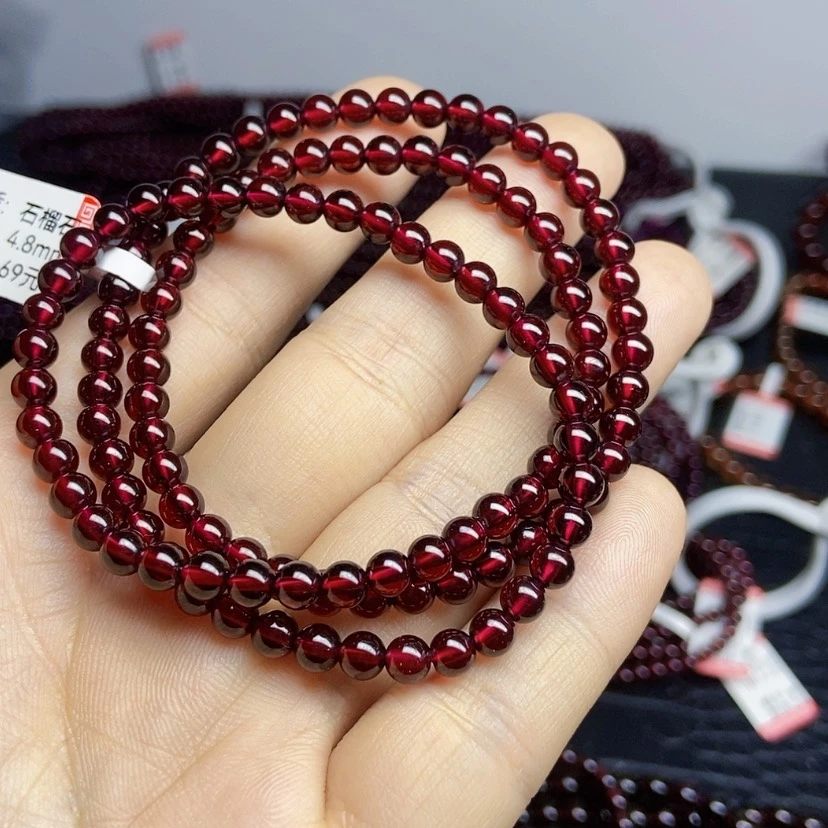 【闪购商品】石榴石手链未镶嵌葡**?