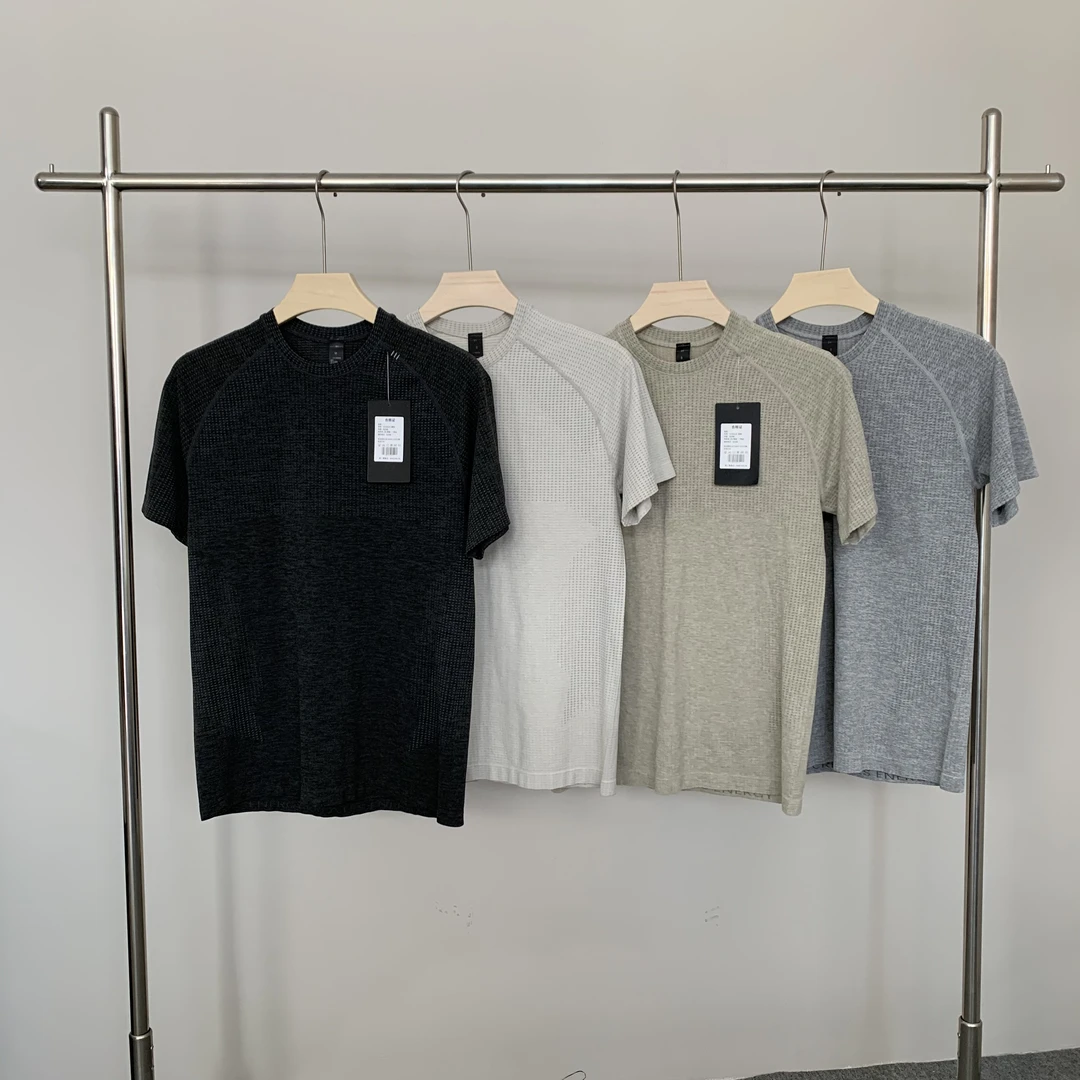 LU+替户外运动高弹速干11色纯色印花圆领套短袖T恤男女情侣款