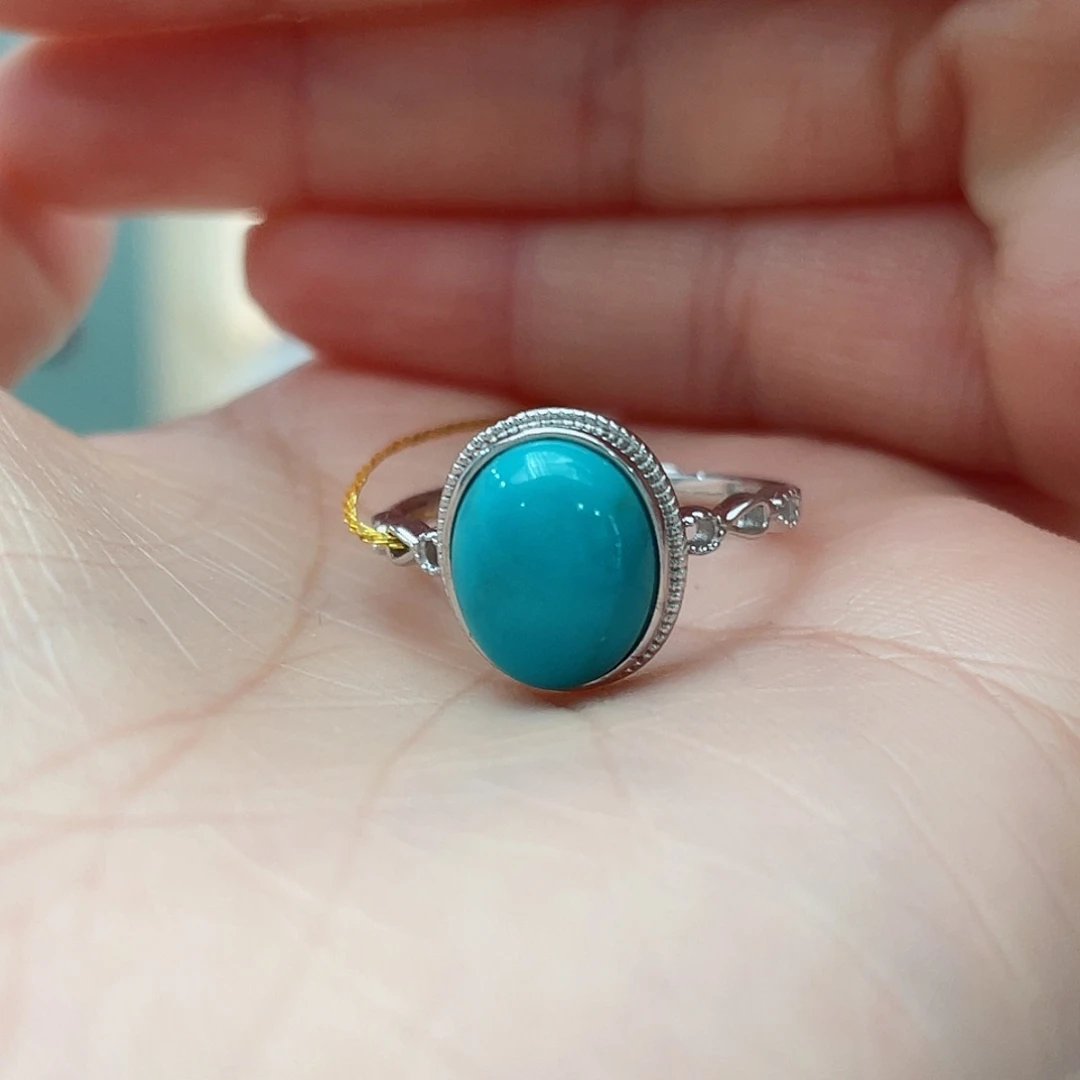 绿松石戒指银S925镶嵌