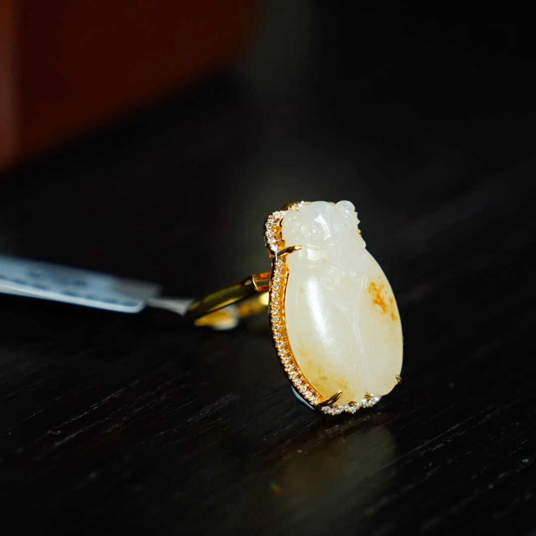 左边婷姐丨和田玉戒指 （Z1711）