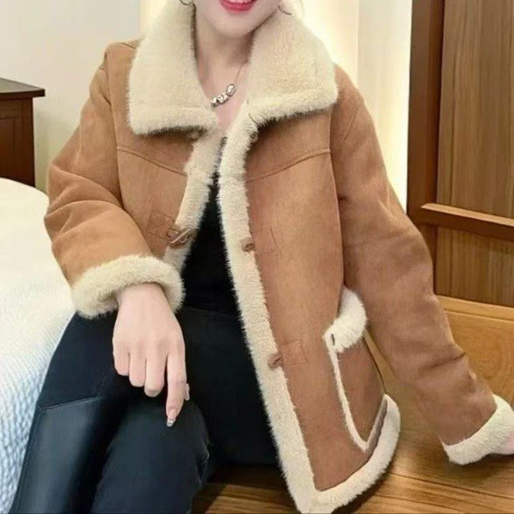 皮毛一体羽貂绒冬季加厚时尚女士外套