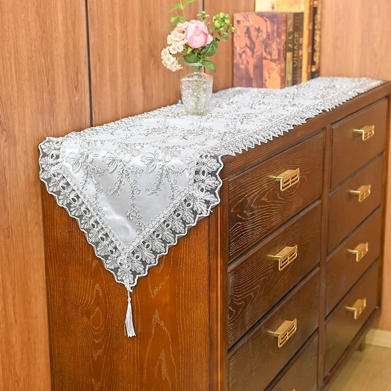 Y27 银色双层 (40*240cm桌旗） 电视机电视柜盖巾，茶几茶台盖巾