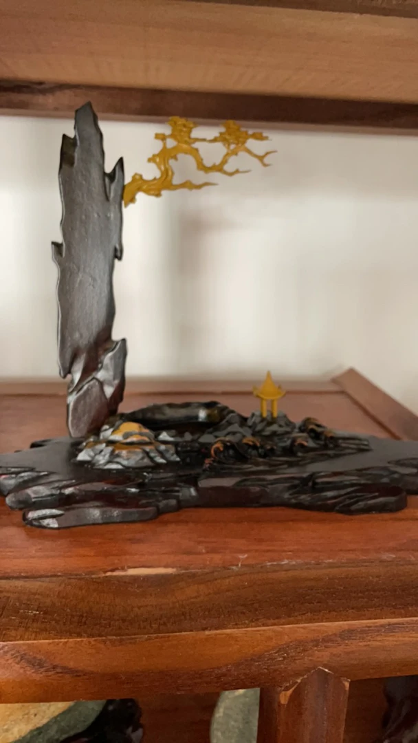 奇石底座木雕挖槽底座木质