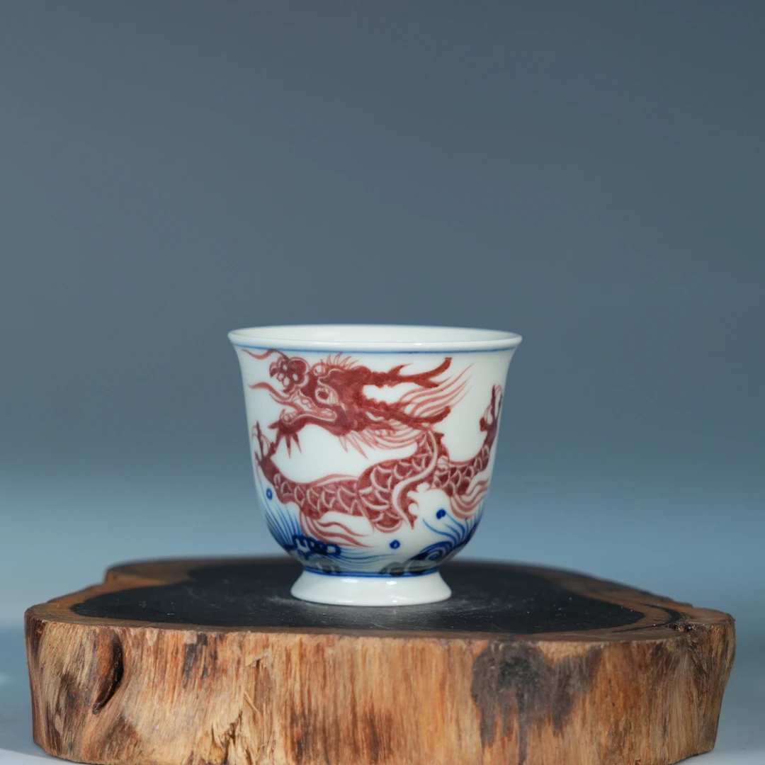 【央广甄瓷】 雨溪山房 鱼化龙主人杯60ml