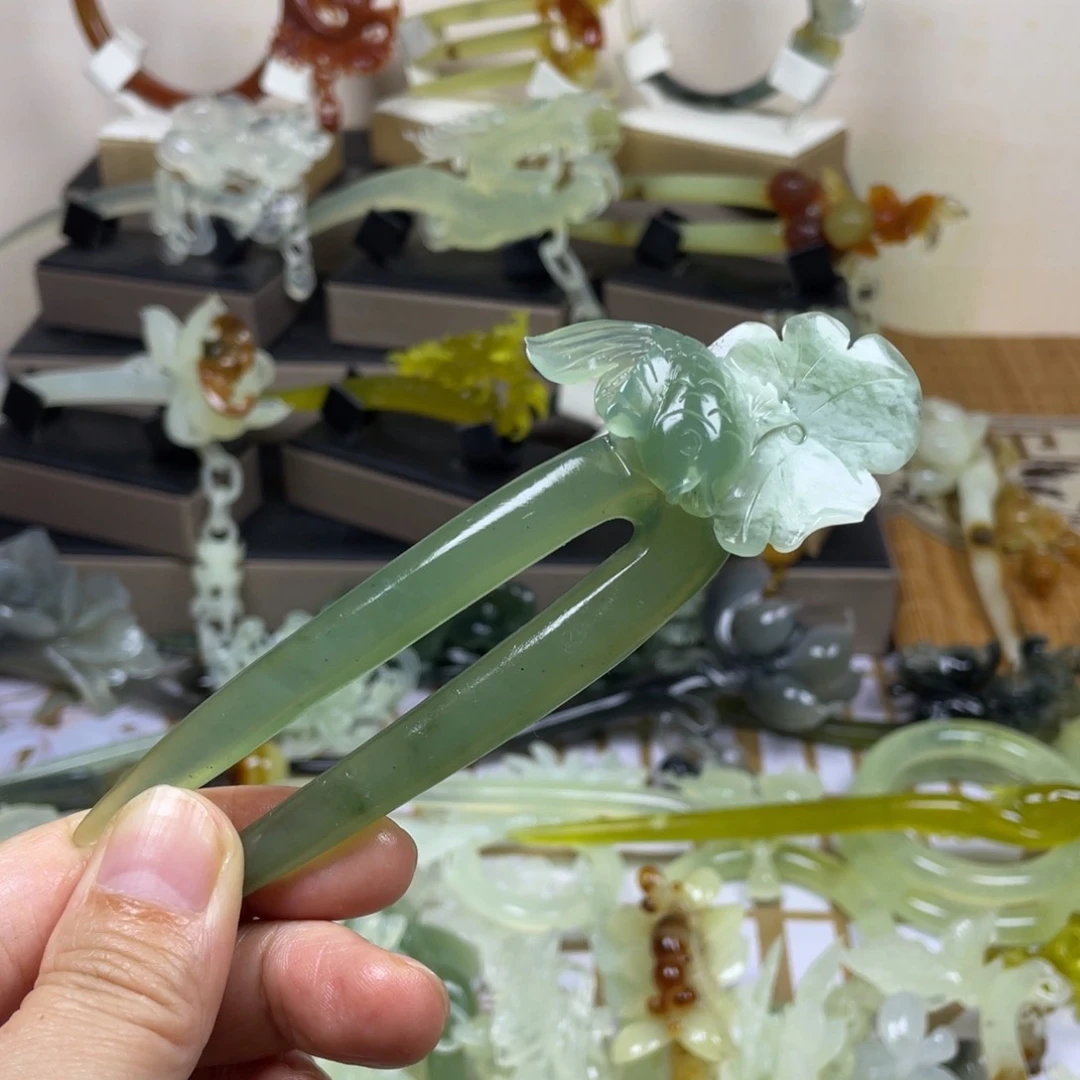 未镶嵌蛇纹石玉发饰