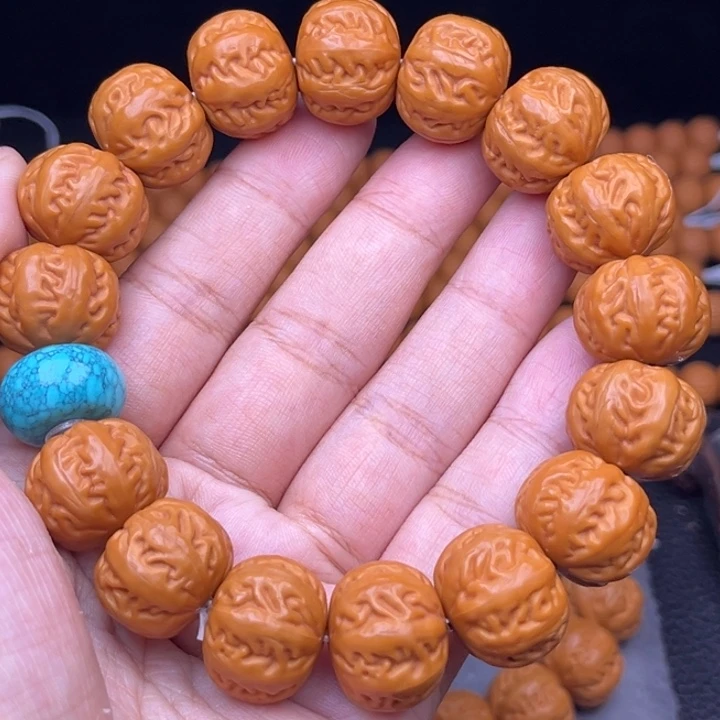 猴头核桃吊坠17麻花串绿