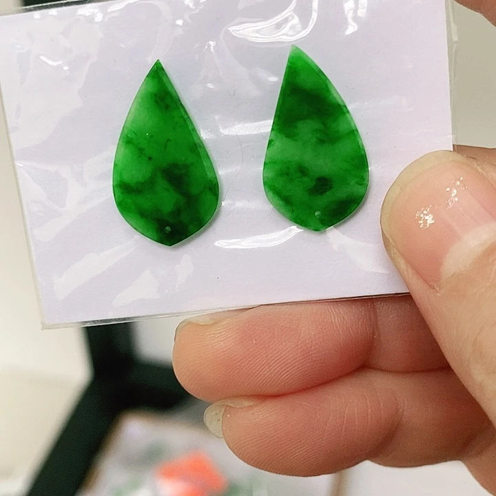 翡翠未镶嵌耳饰挂件