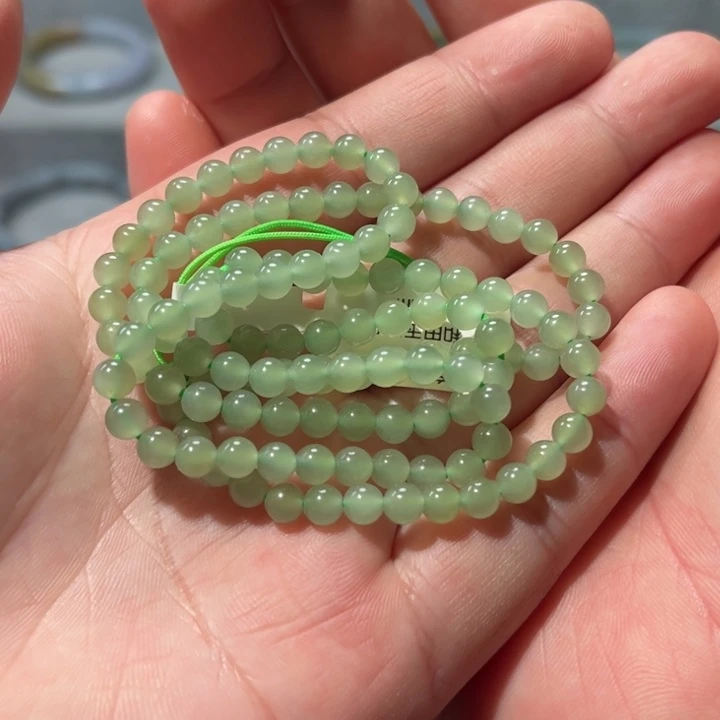 和田玉手串未镶嵌紫*铃