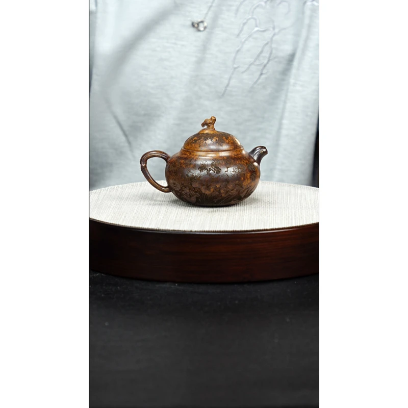 宜兴紫砂 茄瓜 龙骨金砂 郝问婷 h023