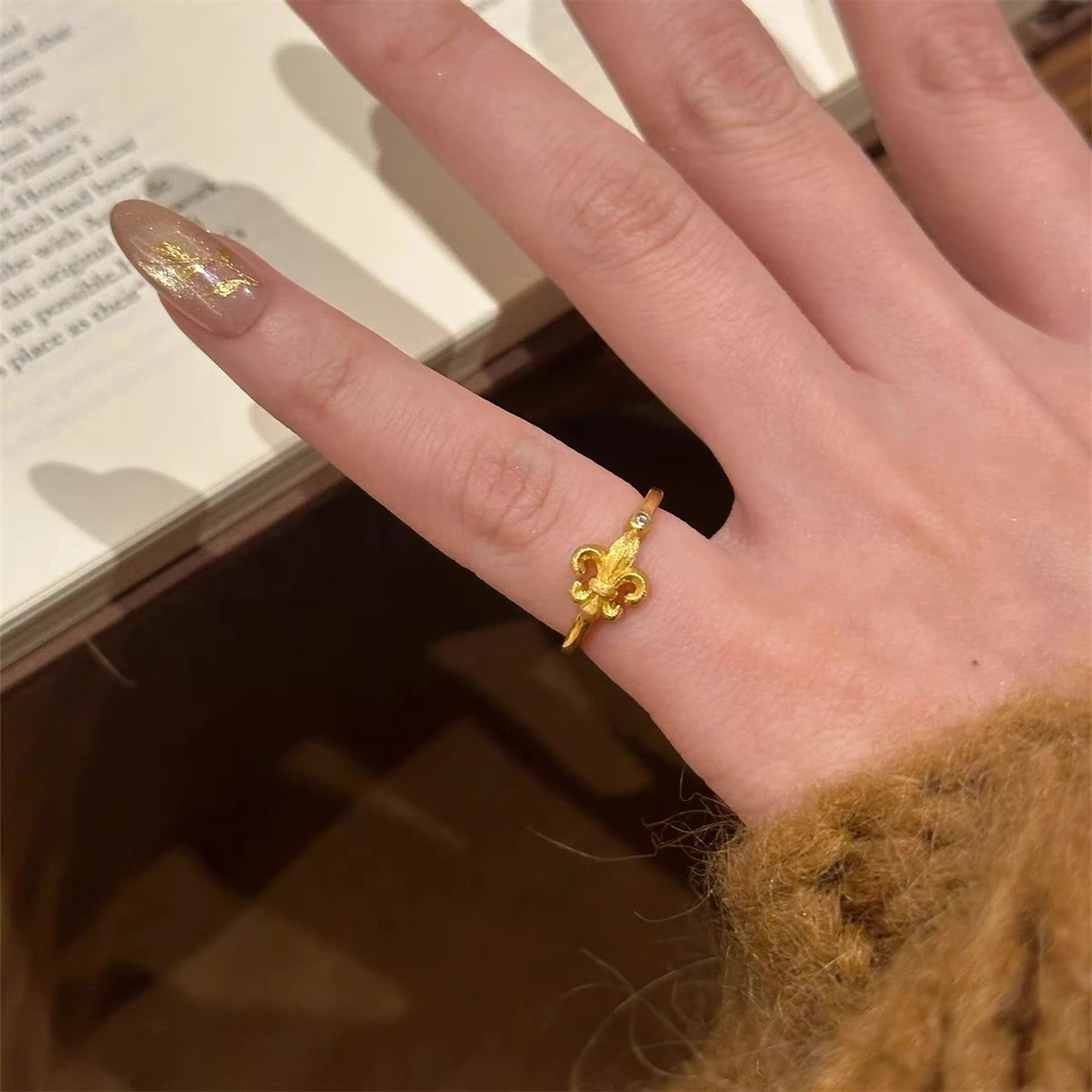 钛钢戒指 鸢尾花戒指