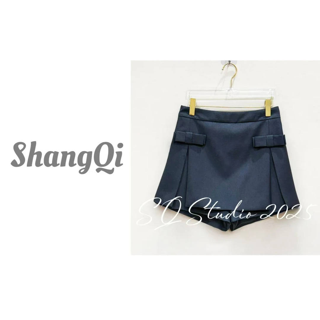 【布拉安妮短裙】显瘦气质休闲短款甜系蝴蝶结短裙--K563卡码拍小